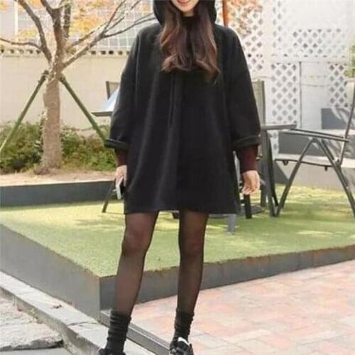 Hooded Sweatshirt Women Long Sleeve Hoodies Students Fashion Autumn And Winter Loose Solid Color Thicken Sweatshirt Femme