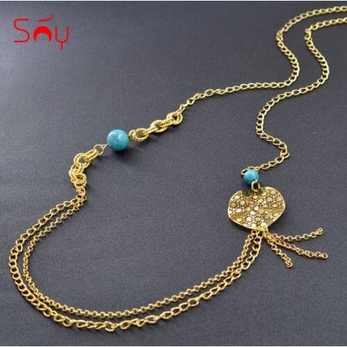 Sunny Jewelry Fashion Jewelry 2020 Women Long Necklace Long Chain High Quality Round Flower For Party Wedding Anniversary Daily