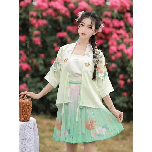 Women Hanfu Dress Outfits Elegant Vintage Princess Costumes Yong Girl Summer Cosplay Three Piece Suit Traditional Stage Clothing