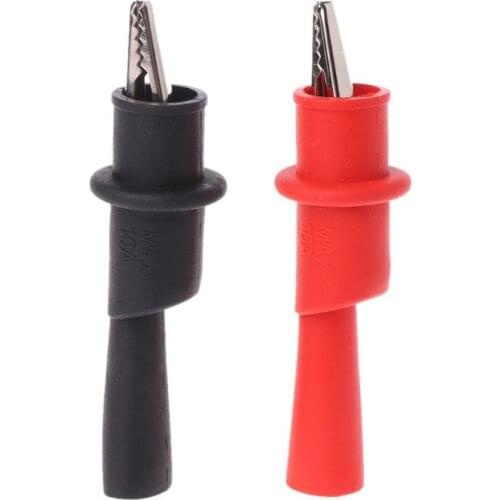 1 Pair Probe Gold-plated Test Leads for Multimeter Needle Tip + Alligator Pliers