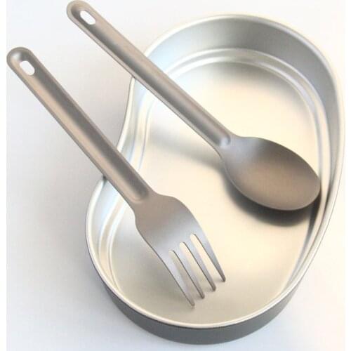 1Pcs Portable Titanium Spoon Outdoor TablewareCamping Spoon Long-handled Titanium Spoon