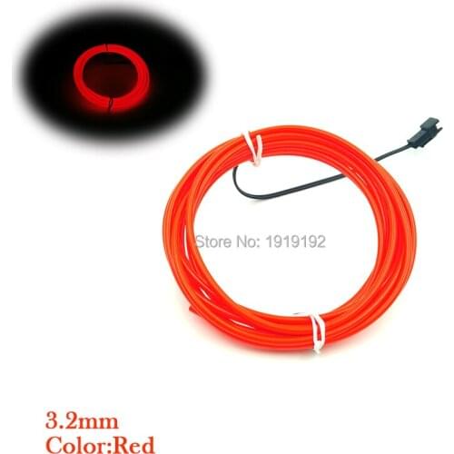 10 Color select 3.2mm 1-5M With Battery Inverter Decor thread Sticker Flexible Neon Light EL Wire For Party Festvial Decoration