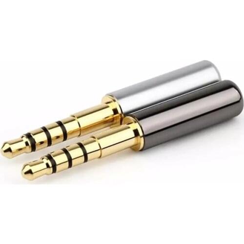 Headphone Plug Connectors 3.5 mm Jack Length 42mm Audio 4 Pin Stereo Adapter For Denon AH-D600 D7100 mm400 1/2/10pcs Gold Plated