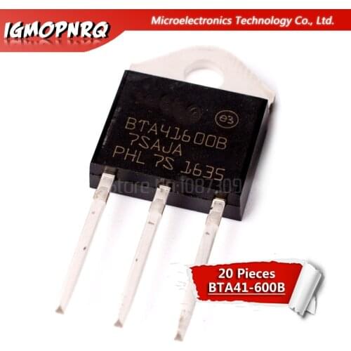 20pcs BTA41-600B BTA41600B BTA41 BTA41-600B Triacs 40 Amp 600 Volt TO-3P new original