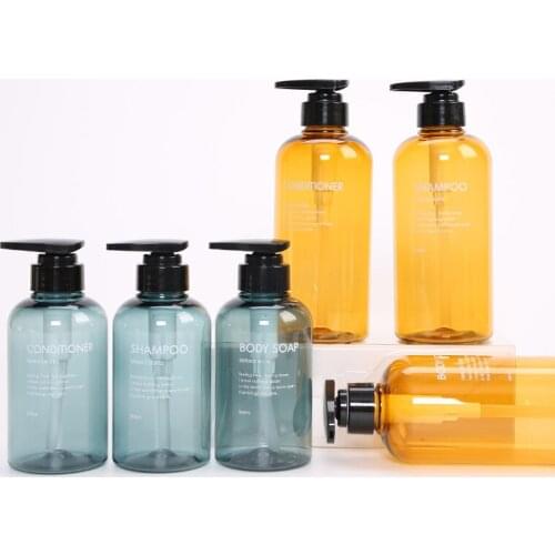 3pcs/set Soap Dispenser Bottle Bathroom Shampoo Bottle Large-capacity Press Type Lotion Body Soap Empty Bottle Set 300ML/500ML