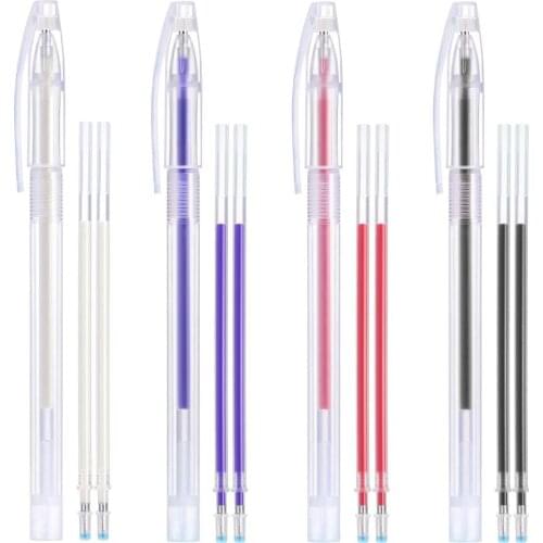 4pcs High Temperature Disappearing Fabric Marker Pen Heat Erasable Pen for Refills Fabric Craft Tailor DIY Sewing Accessories