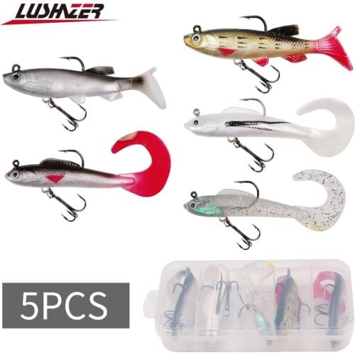 5pcs/lot LUSHAZER soft bait 9.3g 14g fishing lures iscas artificiais para pesca fish silicion baits fishing wobblers tackles