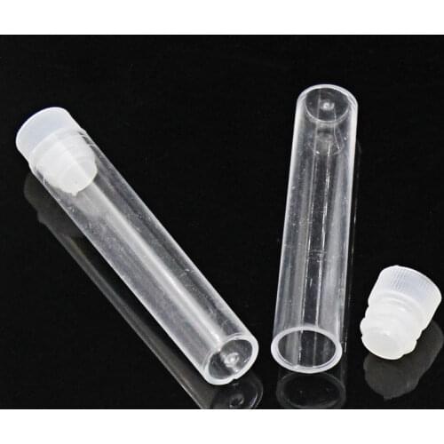 50Pcs Wholesale Transparent Plastic Cylinder Liquid Powder Display Container Storage Boxes Carrying Case 6.6x1.2cm