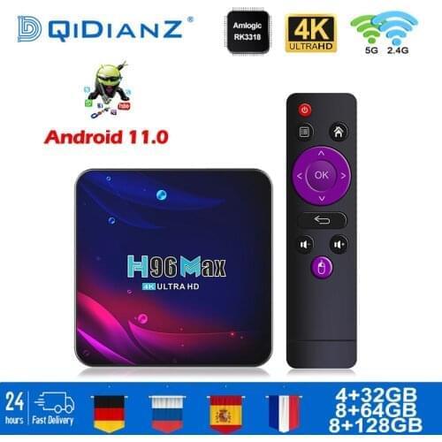 50pcs Smart TV BOX H96max V11 Android 11 Google Assistant 4K Dual Wifi BT Media player Play Store Free App Set top BOX PK IPTV