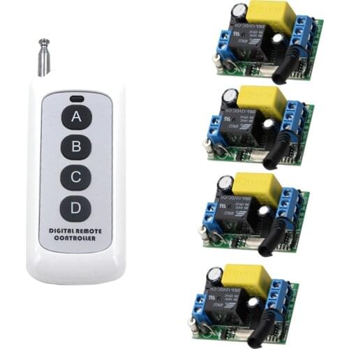 AC 220V 1CH 1CH 10A Wireless Remote Control Switch System Radio Relay Receiver Module Transmitter Learning Code 315/433MHz
