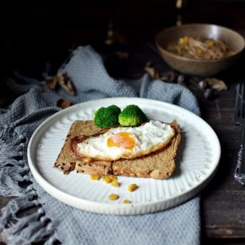 ANTOWALL Jingdezhen Pure Handmade Coarse Pottery Plate Retro Ceramic Home Plate Large Creative Western Fruit Steak Plate