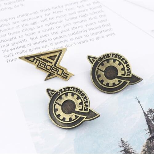 Steins Gate Cosplay Badge Pin Makise Kurisu labmem Game Metalhe Fate of The Stone Door Brooch Cosplay Accessories