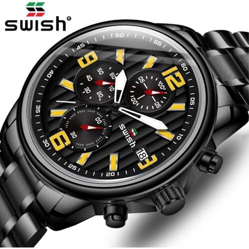 Chronograph Military Watches Men Top Brand Luxury Multifunctional Chronograph Quartz Wristwatch Waterproof Sports Relogio Male