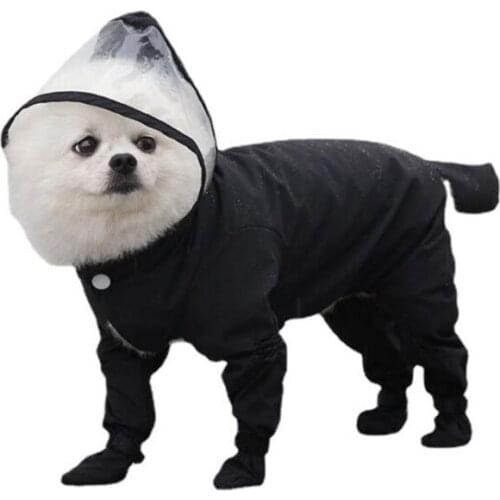 Pet Dog Raincoat Four-legged All-inclusiv Clothes Waterproof Rain Jumpsuit For Small Dogs Outdoor Pet Clothing Coat Pet Supplies