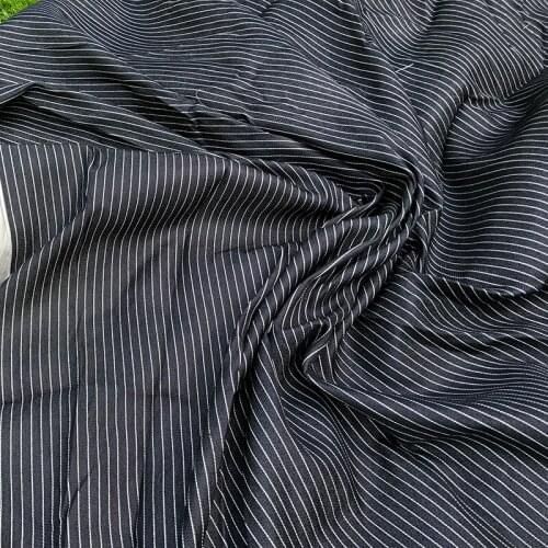 50x145cm French C Brand Denim Blue Striped Polyester Fabric Thick Clothing Womens Fashion Fabric Cloth for Dress Sewing