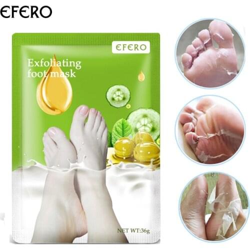 EFERO 60Pcs=30Packs Exfoliating Foot Mask for Legs Remove Dead Skin Whitening Smooth for Feet Care Spa Pedicure Socks Foot Patch
