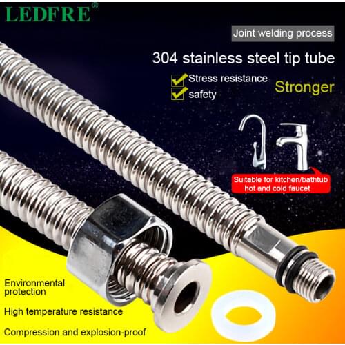 LEDFRE F1/2xM10*1 Kitchen Faucet Hose Stainless Steel Corrugated Wash Basin Sink Connector Bathroom accesories LF24005