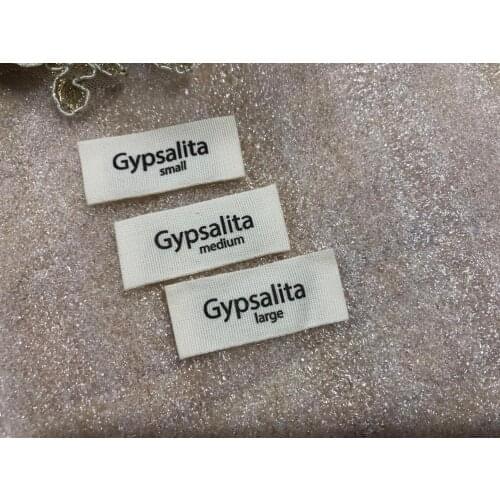 Customized clothing labels printed Cotton Label Sewing Fabric printed cotton tags custom kids garment labels