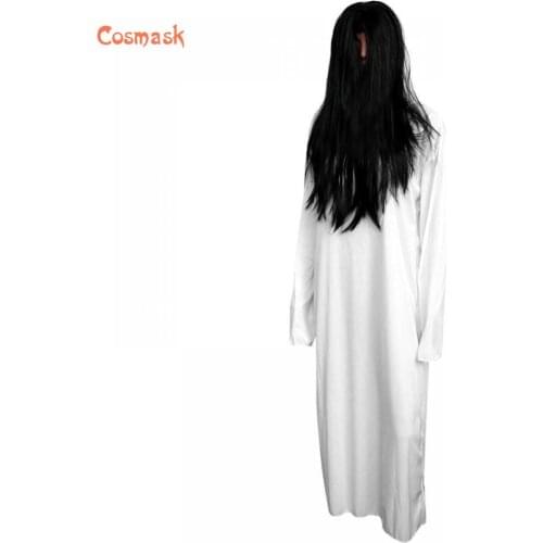 Cosmask Scary Ghost Costume Exquisite Ghost Bride Dress Halloween Horror Cosplay Costume White Zombie Suit