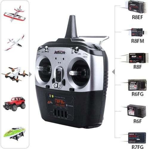 Ledi T8FB BT 8 Channels RC Transmitter and Receiver R8EF 2.4G Controller for Drone/Fixed Wing, Airplane and More