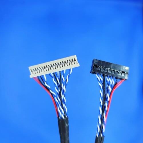 LVDS cable DF14-S8-20P 1CH-8BIT 1CH-6BIT Suitable for 15 inch LCD screen, the length can be selected