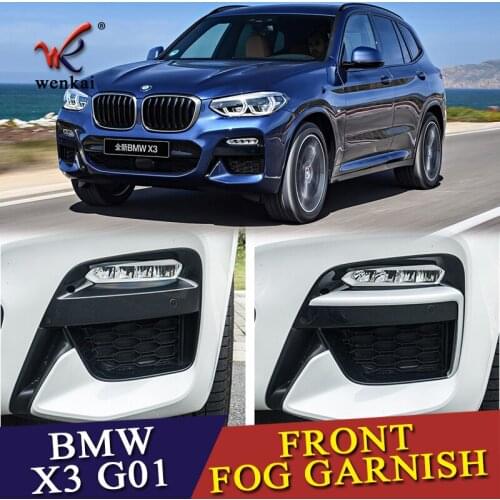 Fit For BMW X3 G01 2018 2019 Matte Front Fog Light Lamp Cover Eyebrow Eyelid Garnish Streamers Outer Foglight Trim