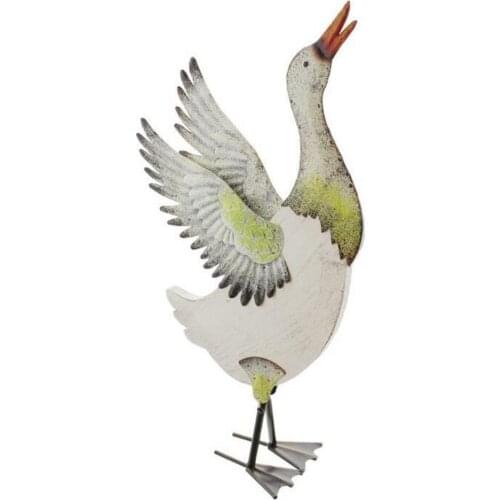 Metal Figurine Cute Duck Garden Statue Backyard Pond Ducks Decor Bird Sculpture Indoor Outdoor Yard Decor Pond Lawn Ornament