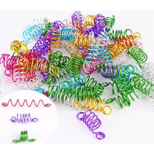 Metal Spring African Hair Rings Beads Cuffs Tubes Charms Dreadlock Dread Hair Braids Jewelry Decoration Accessories Gold Silver