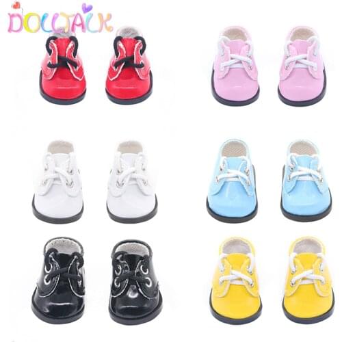 Hot Sale 5.5cm Cute PU Shoes For BJD Dolls 14 Inches Fashion Mini Doll Shoes For EXO Russian DIY Handmade Doll Toy