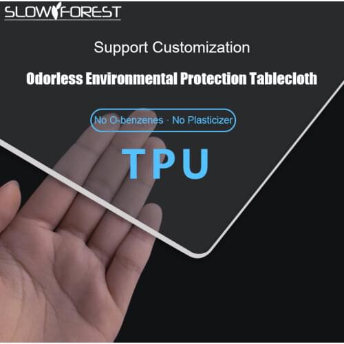 Slow Forest TPU Soft Glass Tablecloth Transparent Waterproof Oil Proof Kitchen Dining Round Table Cover Rectangular Table Mat