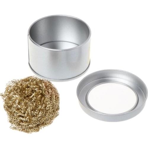 Soldering Iron Head Rapid Cleaner Cleaning Steel Wire Ball With Metal Case Set New