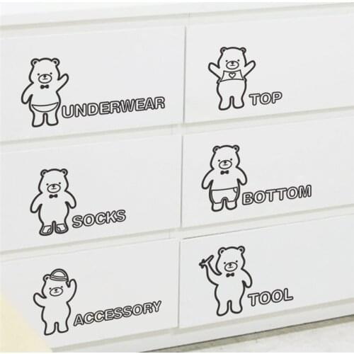 Wall stickers Wardrobe Wall Labels for Home Decor storage box jars Stickers Clothes Storage Category Labels Decals