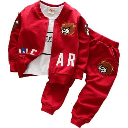 2019 New Baby Girls clothes Childrens clothing suit Cotton products for Boys Three-piece sets Spring and autumn Kids sets 0-4Y