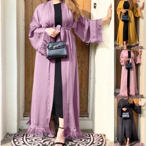 New Dubai Open Abaya Muslim Women Abayas Cardigan Kimono Robe Long Maxi Dress Islamic Clothing Arab Gown Kaftan Turkey Jalabiya