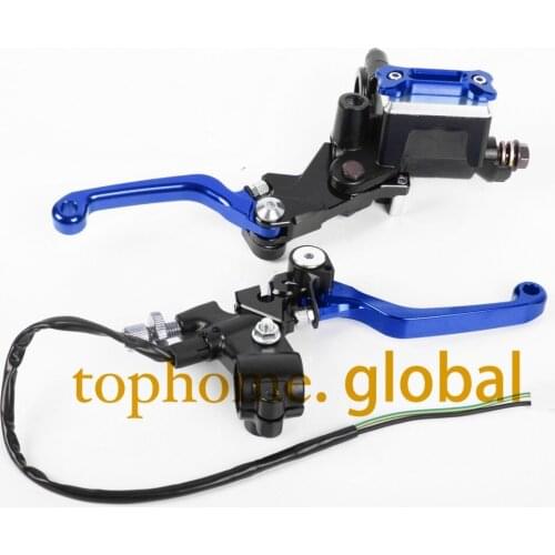 New CNC 7/8" Brake Master Cylinder Pressure Switch Reservoir Levers Dirt Pit Bike Set Red For Yamaha YZ125/250 2008 2009-2014