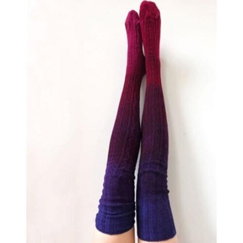Women Girls Knitted Cotton Tights Female Autumn Winter Hollow Out Solid Long Stockings Tights