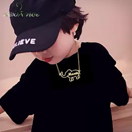 Nextvance Custom Name Necklace Stainless Steel Personalized Elephant Necklaces for Baby Child Boy anime Festival Jewelry Gift