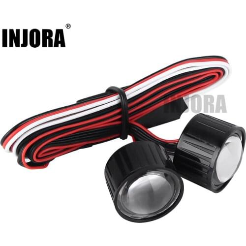 INJORA 22mm RC Car Headlight LED Light with Controller Board for 1/10 RC Crawler Axial SCX10 90046 Jeep Wrangler Body Shell