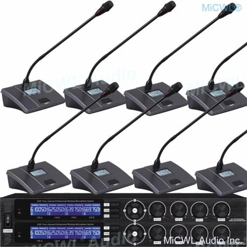 Professional Karaoke Audio Microphone Wireless 8 Table Gooseneck High Quality Conference Meeting System