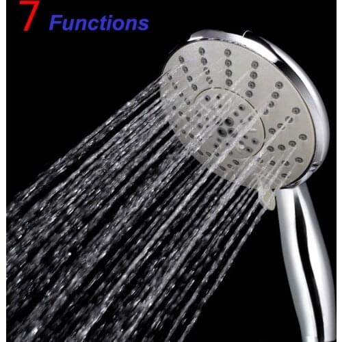 Handheld shower new electricity OEM shower ABS electroplating 7 function oxygen pressurization water-saving shower heads