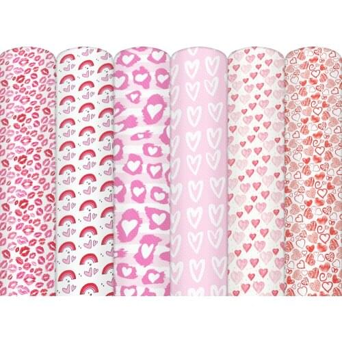 Valentines' Love 20*33cm Ordinary Printed Faux Synthetic Leather For Bow-knot bags Wallet Phone Cover Scrapbook DIY,c14217