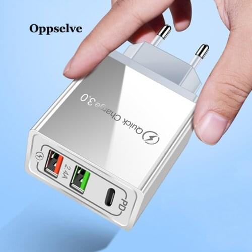 Oppselve Multi Quick Charge 3.0 USB Charger For iPhone For Xiaomi For Huawei PD3.0 QC3.0 QC USB Type C Mobile Phone Fast Charger