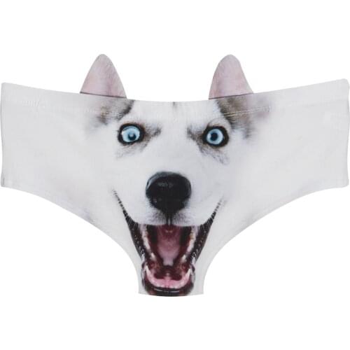 Women Panties with ears Underwear Husky dog Printing Briefs Woman Underwear Sexy Lingerie Womens Intimates Panties