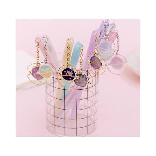0.5mm Kawaii gel pen cartoon cute cat pendant model office student supplies stationery pen Christmas gift