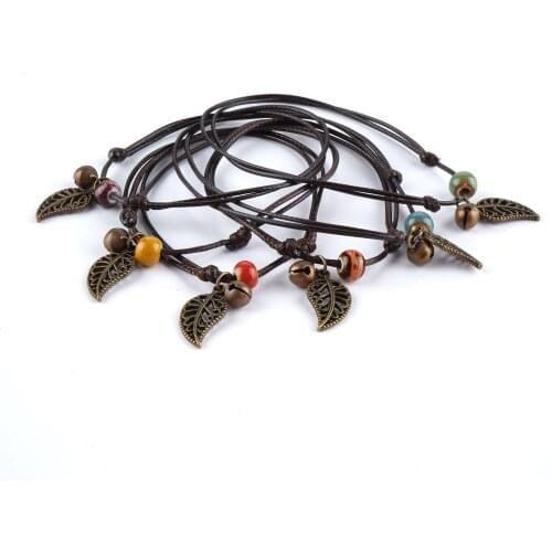 1pcs New Small Bell Leaf Bracelet Small Hole Ceramic Beads Bracelet Jewelry Gifts For Loved Ones Party Charm Bracelet
