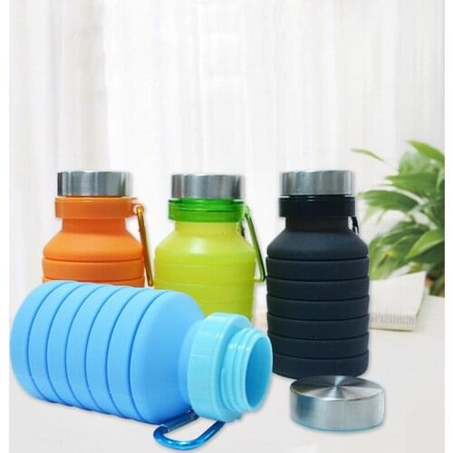1Pc Portable Silicone Retractable Folding Cup With Lid Telescopic Collapsible Drinking Cup Outdoor Travel Water Cup