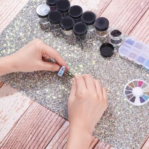 1PCS Diamond Luxury Salon Practice Cushion Washable Pad Pillow Hand Holder Manicure Tool Nail Art Table Mat With Rhinestone