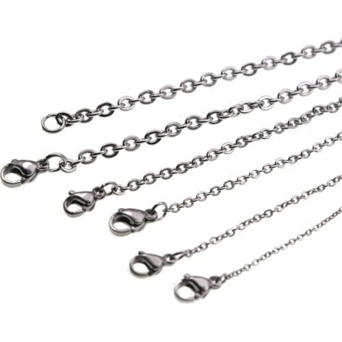 10pcs/lot Chains Wholesale Necklaces Stainless Steel Link Chain Necklaces for Men Women fashion Choker Chain Necklaces Jewelry