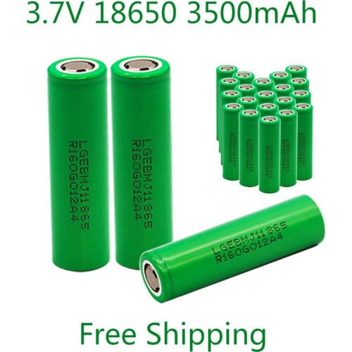 New Original 18650 battery 3.7V 3500mAh 20A 18650 Rechargeable battery high-current For Flashlight batteries for LG MJ1 Battery