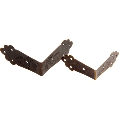 12Pcs Vintage Corner Bracket For Furniture Wooden Box Jewelry Chest Wine Case Decorative Corner Protector Guard